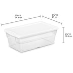Sterilite 48-Pack 6 Quart Storage Box, Stackable Clear Plastic Bins with Snap-On Lids – Heavy-Duty Organizing Containers for Closet, Bathroom & Office - size: 6 Quart, style: 48