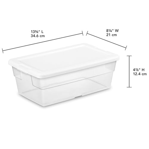 Sterilite 48-Pack 6 Quart Storage Box, Stackable Clear Plastic Bins with Snap-On Lids – Heavy-Duty Organizing Containers for Closet, Bathroom & Office - size: 6 Quart, style: 48