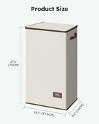 SOLEDI Slim Laundry Hamper with Lid, Narrow Laundry Basket with Removable Bags, Dirty Clothes Hamper with handle, Small Hamper perfect for Laundry room, Bathroom, Bedroom, Small spaces. 70L Beige - color: Off-White, size: 70L