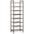 SONGMICS Narrow Shoe Rack - Sturdy 8 Tier Metal Tall Shoe Rack Shelf, Slim Shoe Storage Organizer for Closet Entryway Small Spaces, Bronze, 12"D x 17.6"W x 50.6"H - color: Bronze