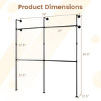 Giantex Industrial Pipe Clothing Rack, 79" Wall Mounted Heavy-Duty Metal Garment Organizer with 4 Hanging Rods, 2-Tier Walk-in Closet System for Wardrobe Closet, Retail Display - size: 79 Inches