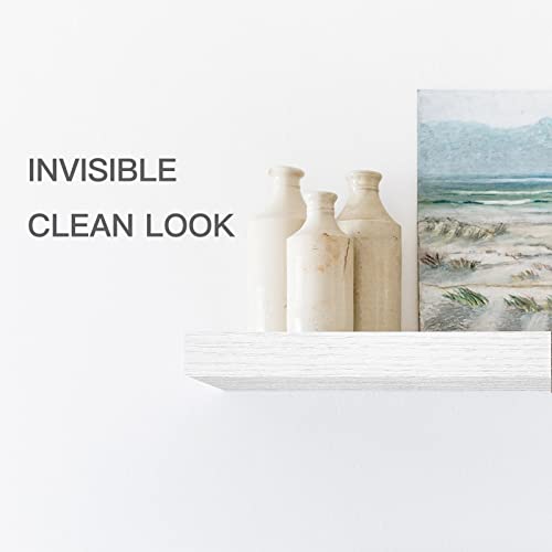 QEEIG Floating Shelves for Wall Bathroom Shelf Bedroom Kitchen Living Room Hanging Book Shelves Small Farmhouse Decor 16 inch Set of 3, White (015-W3) - color: B. White, size: 3pcs