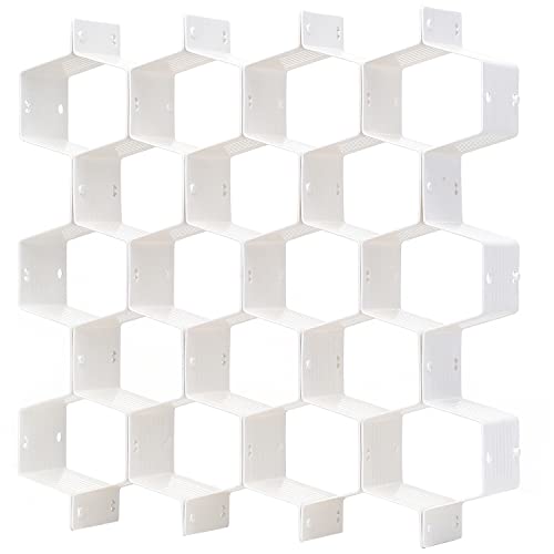 Honeycomb Drawer Divider Suitable for bedroom underwear Socks Cosmetic storage locker sorting 8-piece drawer organizer(White) - color: White
