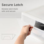 IRIS USA Stackable Shoe Storage Box with Latch Drop Front Door, 6-Pack, for Scarf Game Organizer Container with Ventilation Holes for Closet Under Bed Entryway Storage, Strudy, Wide, Clear - size: 18 Qt Drop Front - 6 Pack