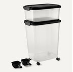 Amazon Basics Pet Food Storage Container Set, 30lbs and 10lbs with Scoop, for Dogs and Cats - size: 30lbs+10lbs