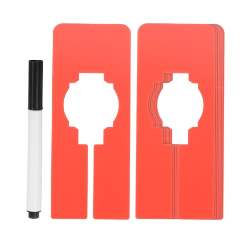 PATIKIL Clothes Dividers, 8 Pack Rectangle Clothing Rack Dividers, Red Plastic, 2mm Thick, 35mm Inner Diameter, 5x2 Inch, Includes Marker Pen - color: Red