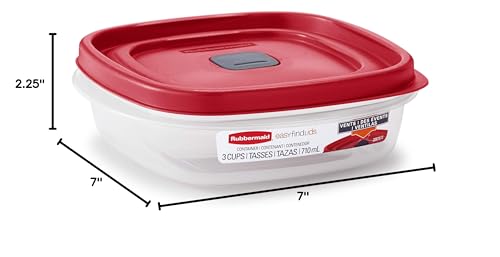 Rubbermaid 2030328 Easy Find Vented Lid Food Storage Container, 3-Cup (4)