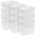 Sterilite 12-Pack 90 Quart Storage Box, Stackable Clear Plastic Bins with Snap-On Lids - Heavy-Duty Organizing Containers for Closet, Bathroom, and Office - size: 90 Quart, style: 12