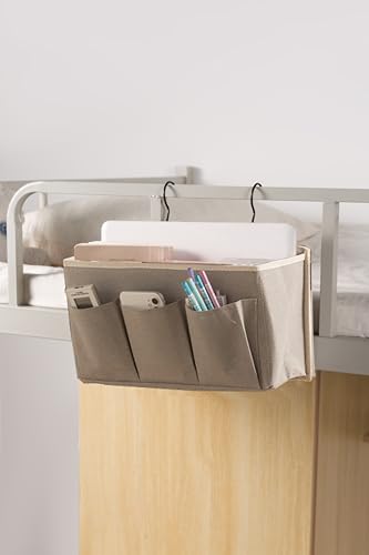 Bedside Caddy / Bedside Storage Organizer Hanging Bag with Three Options,Suitable for home beds, sofas, and dormitory beds—can hold magazines, books, phones, iPads, remote controls. (2-Pack Gray) - color: 2-Pack Gray