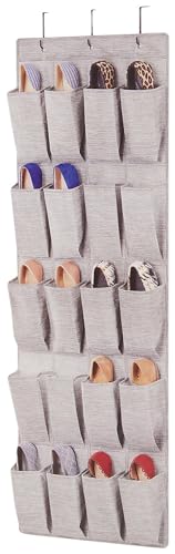 Whitmor Over the Door Shoe Organizer - 20 Section - Space-Dyed Grey - size: 20 Pocket Space-Dyed Gray
