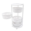4 Tier Rotating Storage Shelf with Lockable Casters, Circular Rotating Basket Large Storage Rack with 360° Wheels 180° Rotating Multi-Layer Kitchen Storage Shelf (4 Tier) - size: 4 Tier