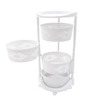 4 Tier Rotating Storage Shelf with Lockable Casters, Circular Rotating Basket Large Storage Rack with 360° Wheels 180° Rotating Multi-Layer Kitchen Storage Shelf (4 Tier) - size: 4 Tier