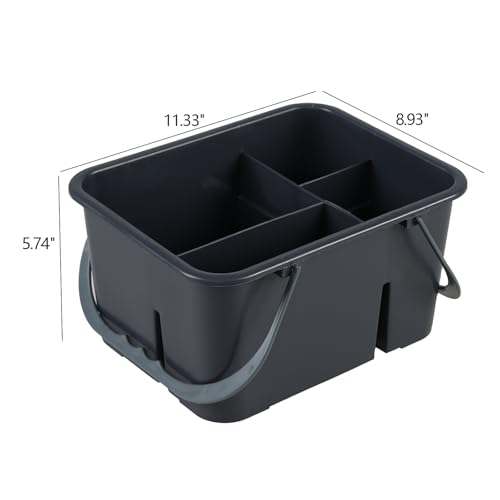 Plastic Cleaning Caddy with Handle, Portable Plastic Storage Caddy Organizers, Gray, F
