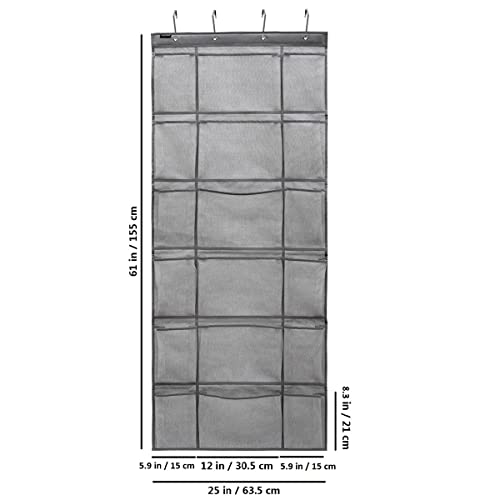 Over The Door Hanging Shoe Rack Organizer 18 Pockets Organizer with 6 Extra Large Mesh Pockets for Shoe Holder Storage (18 Pockets) - color: 18 Pockets