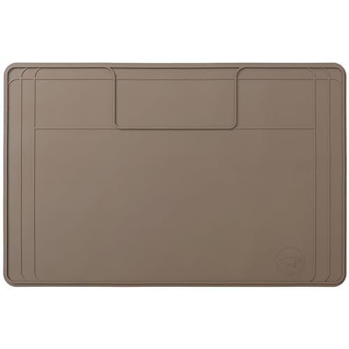 The Original Under Sink Mat - Silicone Waterproof mat, Adjustable, Easy to Clean, Kitchen cabinet liner, Disifenction Surface - 31" x 22" or smaller (Brown, 31" x 22") - color: Brown, size: 31" x 22"