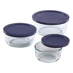 Pyrex Simply Store (3-Pack) Glass Food Storage Containers Set, (2, 4 & 7 Cup) Meal Prep Containers With Plastic BPA-Free Lids, Dishwasher & Microwave Safe