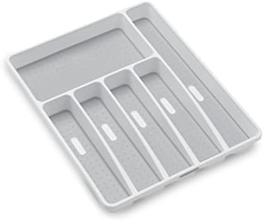 madesmart Classic Large Silverware Tray - White |CLASSIC COLLECTION | 6-Compartments| Kitchen Drawer Organizer | Soft-Grip Lining and Non-Slip Rubber Feet | BPA-Free (Pack of 6) - size: Classic 6 Compartment (Pack of 6)