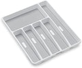 madesmart Classic Large Silverware Tray - White |CLASSIC COLLECTION | 6-Compartments| Kitchen Drawer Organizer | Soft-Grip Lining and Non-Slip Rubber Feet | BPA-Free (Pack of 6) - size: Classic 6 Compartment (Pack of 6)