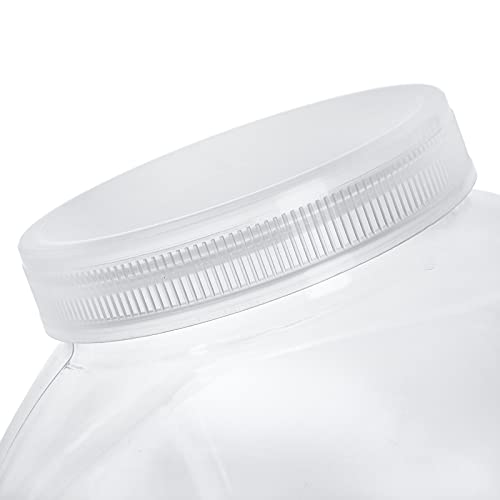 ZOOFOX 2 Pack Clear Plastic Jars, 1.5 Gallon Square Storage Containers with Screw-On Lids, Refillable Empty Jars for Kitchen & Household Storage of Dry Goods, Peanut, Candy, Airtight