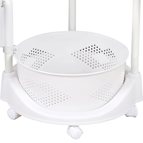 5 Tier Rotating Storage Shelf with Lockable Casters, Circular Rotating Basket Large Storage Rack with 360° Wheels 180° Rotating Multi-Layer Kitchen Storage Shelf (5 Tier) - size: 5 Tier