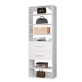 ROOMTEC Modular Closet System, 31.5" 2 Drawer Shelf Closet Tower Wall-Mounted Closet Organizer, Wooden Tower for Walk-In Closets, Wardrobe Storage Kit, White - size: 31.5" Wide, style: Model 11