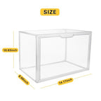 GUDEMAY Clear Stackable Plastic Storage Bins with Magnetic Lid, Dustproof Book & Cosmetic Display Cases, Large Figures Collectibles Showcase, Shoe Box, Protection Organizer (L, Count, 5) - size: L