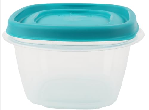 Bundle Rubber Maid Food Storage Containers 2 Cup Food Storage Containers 7 Piece Set, Teal Easy Find Lids, 3 Containers, 3 Lids Chalk Pen And 4 Chalk Labels - color: Teal, size: 2 Cup Pack of 3