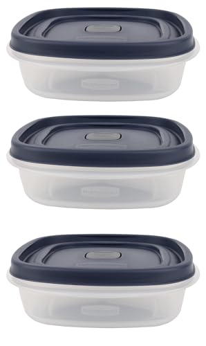 Bundle Food Storage Containers 3 Cup Food Storage Containers 7 Peice Set, Teal Easy Find Lids, 3 Containers, 3 Lids Chalk Pen And Chalk Labels - color: Blue, size: 3 Cup Pack of 3
