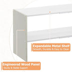 X-cosrack 2-Tier Shoe Rack Organizer for Closet, Expandable and Adjustable White Shoe Rack, Stackable Iron Wood Combination Shoe Storage Shelves for Closets, Entryway, Small Space, Hallway, Garage - size: 1 Pack 2 Tier