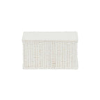Household Essentials Small Handwoven Paper Rope Wicker Basket with Lid, White (Pack of 6) - color: White, size: Small (Pack of 6)