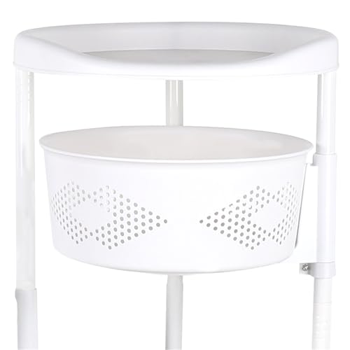 5 Tier Rotating Storage Shelf with Lockable Casters, Circular Rotating Basket Large Storage Rack with 360° Wheels 180° Rotating Multi-Layer Kitchen Storage Shelf (5 Tier) - size: 5 Tier