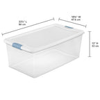 Sterilite 16-Pack Latching Box, Under Bed Storage Bins with Lids, Clear Plastic, 106 Quart - Heavy-Duty Organizing Containers for Closet, Bathroom, and Office - size: 106 Quart, style: 16 Pack