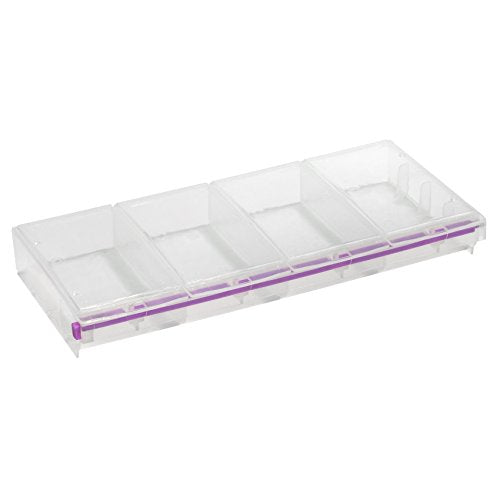 Craft Mates Bead Organizer and Plastic Storage Containers for Crafts, Buttons, Pins and More, 4 Locking Compartments (2XL) - style: 4 Compartment