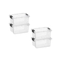 Superio Mini Storage Container Plastic Crayon Box Art Supplies and Sewing Case Stackable Clear Small Organizer for Beads, Stationery, Chalk, and Food, 1.05 Quart, 4 Pack - size: 1.05 Quarts, style: 4 Pack