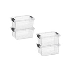 Superio Mini Storage Container Plastic Crayon Box Art Supplies and Sewing Case Stackable Clear Small Organizer for Beads, Stationery, Chalk, and Food, 1.05 Quart, 4 Pack - size: 1.05 Quarts, style: 4 Pack