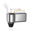 simplehuman Sink Caddy Sponge Holder, Brushed Stainless Steel - size: 7-1/8" x 4" x 4-3/4" h, style: Full-Size