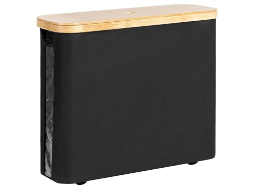 StorageWorks Toilet Paper Storage Basket, Papers Container with Bamboo Lid, Medium Toilets Holder for Up to 9 Mega Rolls, Organizer for Bathroom, Black, 1 Pack - color: Black, size: Medium