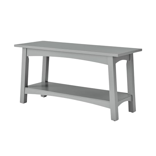 Craftsbury 36-Inch Wood Entryway Bench with Storage Shelf – Dove Gray Accent Bench for Entryway, Hallway, or Living Room – Small Space Seating with Farmhouse Charm by Alaterre Furniture - color: Grey