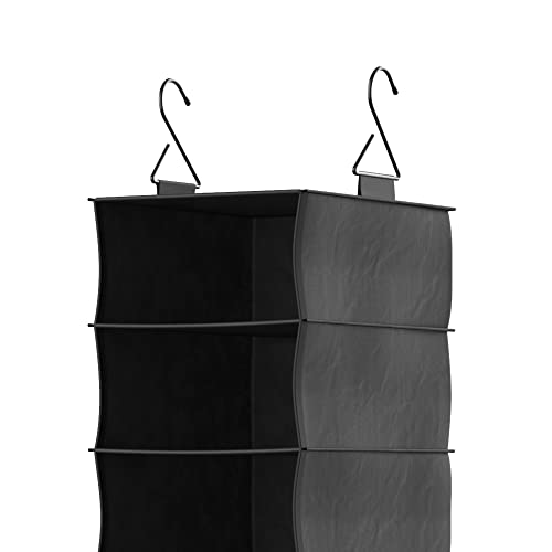 ClosetMaid 20502 10-Shelf Fabric Hanging Closet Organizer for Shoes, Hats, Handbags, Clothes with Charcoal Black Finish - size: 10-Shelf Hanging Shoe Organizer