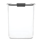 Rubbermaid Brilliance 16-Cup Airtight Food Storage Container with Lid Clear/Grey - optimal for pantry organization flour sugar and food storage - size: 16 Cup