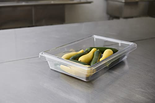 Rubbermaid Commercial Products Large Shallow Food Storage Container, 5 Gallon, Clear, for Restaurant/Kitchen/Cafeteria - color: Clear, size: 5 Gal Thin, style: Container