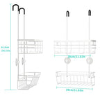 HapiRm Hanging Shower Caddy Organizer - No Drilling Shower Organizer with Inclined Shelf, Rustproof & Waterproof 304 Stainless Steel Bathroom Caddy - White - color: White-Inclined Shelf