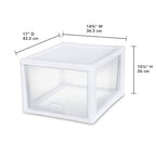 Sterilite 8-Pack 27 Quart Stacking Drawer, Clear Storage Closet Organizer, White Frame - Stackable Modular Plastic Drawers for Clothes, Accessories, Craft Supplies, Shoes or Linens - size: 27 Quart, style: 8 Pack