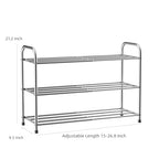 3 Tier Expandable Shoe Rack for Closet, Stainless Steel Shoe Shelf, Strong Weight Capacity Shoes Organizer, Easy to Install and Saving Space Standing Shelf with Sturdy Frame(3 Tier) - size: 3 Tier