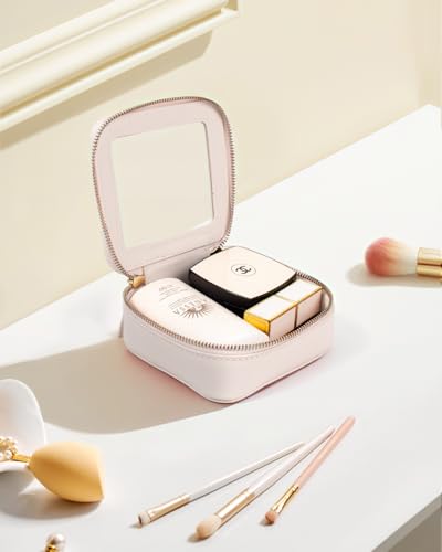 LETGO Clear Makeup Bags Small, Small Clear Makeup Bag for Purse,Mini Clear Makeup Pouch Purse Organizer Fit Carry-on Travel Essentials,Clear Cosmetic Bags for Car Accessories for Women (Mini-Beige) - color: 0-Mini-Beige