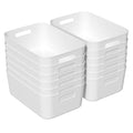 12 Packs Pantry Organizer Bins, Plastic Cupboard Organization Box, White