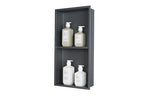 No Tile Ready Gunmetal Shower Niche,Stainless Steel Shower Wall Niche Inserts(Gery, 24 * 12 in) - color: Grey, size: 24 * 12 in
