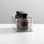mDesign Plastic Bathroom Storage Container Bins w/ Handles - Closet, Cabinet, Vanity, Cupboard Shelf Organization, Hair Tools Accessory Organizer - Ligne Collection; Clear, 10x4x3 (Pack of 2) - size: 10 x 4 x 3 (Pack of 2)