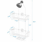 Kadolina Shower Caddy Hanging, Bathroom Shower Rack, Bathroom Organizer with Soap Dish, Over The Showerhead Caddy with Hooks for Razor/Sponge, Soft White (Assembly Required) - color: Soft White