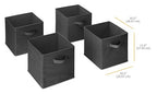 Whitmor Collapsible Cubes - 10.5 x 10.5 x 11 inches - Black - Set of 4 (Pack of 2) - color: Black, size: 10.5 x 10.5 x 11 inches (Set of 4, Pack of 2)